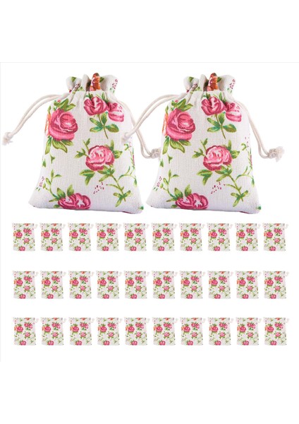 30 Paket Gül Çekme Çantaları Çuval Taşma Çiçek Çantası Çantalar Çantaları Dıy Craft Düğün Partisi Için Takı Torbaları (Yurt Dışından) fırsatları