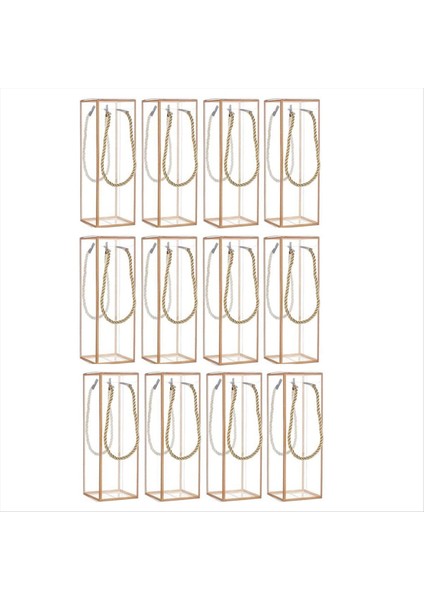 12 Paket Şeffaf Plastik Kutusu Açık Plastik Iyilik Kutusu Altın Sınırlı Dikdörtgen Şeker Kutusu (Yurt Dışından)