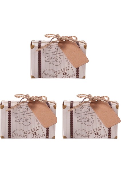 150PCS Mini Bavul Lehine Kutu Partisi Lehine Şeker Kutusu Vintage Kraft Kağıdı Etiketler ve Düğün Dekorasyonu Için Ip (Yurt Dışından)
