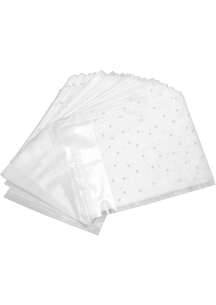 100PCS Buzlu Sevimli Noktalar Plastik Paket Şeker Kurabiye Ambalaj Çantaları Cupcake Sarıcı Kendi Yapışkan Örnek Çantası 10CM (Yurt Dışından)