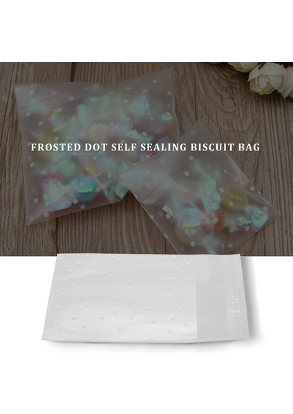 100PCS Buzlu Sevimli Noktalar Plastik Paket Şeker Kurabiye Ambalaj Çantaları Cupcake Sarıcı Kendi Yapışkan Örnek Çantası 10CM (Yurt Dışından) modelleri