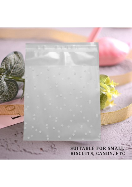100PCS Buzlu Sevimli Noktalar Plastik Paket Şeker Kurabiye Ambalaj Çantaları Cupcake Sarıcı Kendi Yapışkan Örnek Çantası 10CM (Yurt Dışından) indirimleri