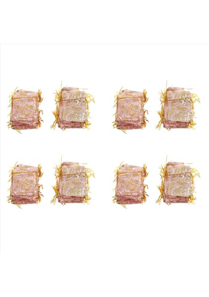 400PC 7X9CM Gül Organza Drawstring Takı Çantaları Poşetler Düğün Noel Partisi Leri Pembe (Yurt Dışından)