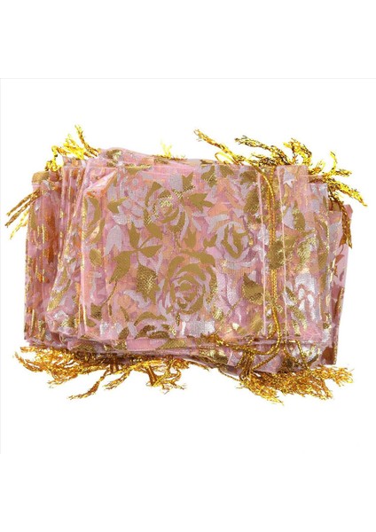 400PC 7X9CM Gül Organza Drawstring Takı Çantaları Poşetler Düğün Noel Partisi Leri Pembe (Yurt Dışından) modelleri