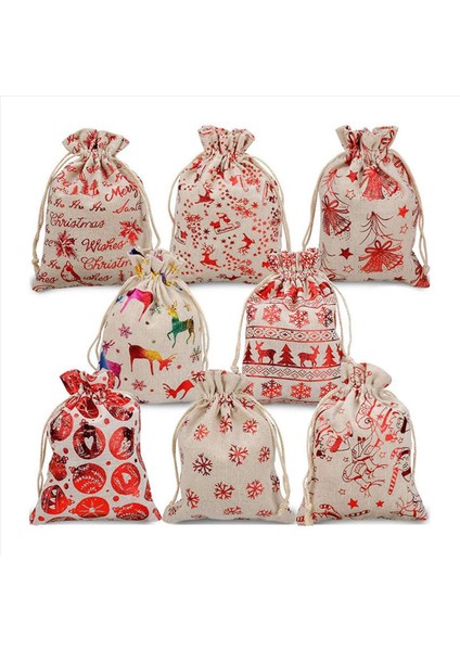 80PCS Noel Drawstring Çantaları Çarpık Poşeti Şeker Sargısı Için Iyi Çantalar Noel Partisi Favor Malzemeleri (Yurt Dışından) fiyatları