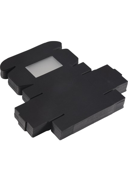 50 Adet Mini Kraft Kağıt Kutusu Pencereli Mevcut Paketleme Kutusu Ev Yapımı Sabun Kutusu Fırın Şekeri (Siyah) (Yurt Dışından)