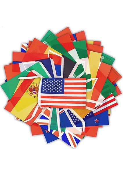 2022 Katar Dünya Kupası Için 8 Metre 32PCS Bayraklar Ipi Bayrağı Ülkeler Dünya Nations Flag Oyunları Asma Bayraklar (Yurt Dışından) fiyatları