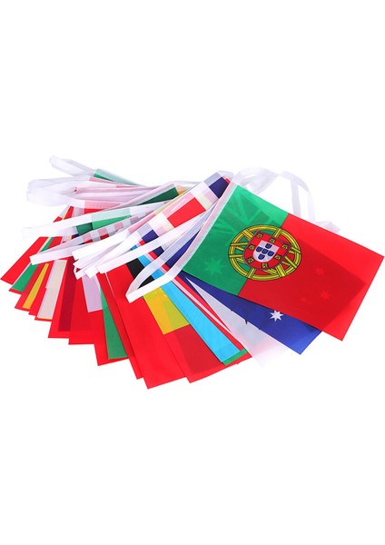 2022 Katar Dünya Kupası Için 8 Metre 32PCS Bayraklar Ipi Bayrağı Ülkeler Dünya Nations Flag Oyunları Asma Bayraklar (Yurt Dışından) indirimleri