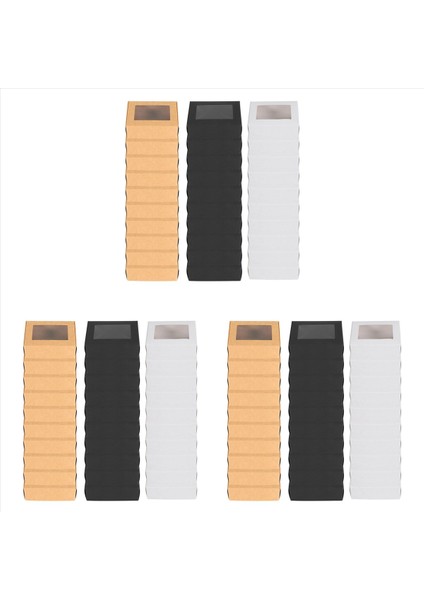 90 Pcs Mini Kraft Kağıt Kutusu Pencereli Mevcut Paketleme Kutusu Sabun Kutusu Fırın Şekeri (Siyah Kahverengi Beyaz) (Yurt Dışından)