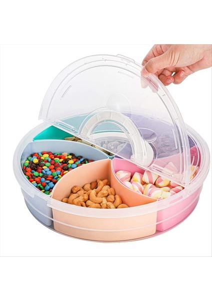 2pc Çok Fonksiyonlu Gıda Depolama Tepsisi Kapaklı Gıda Kapları Tepsisi Fındık ve Şekerleme Plakası Için Platte Servis (Yurt Dışından) fiyatları