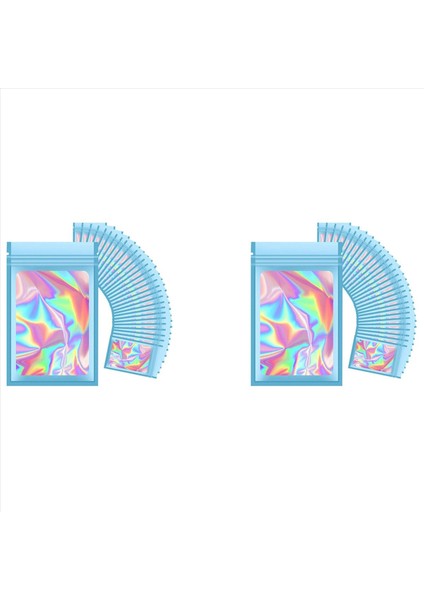 200PCS Yeniden Kapatılabilir Holografik Çantalar Gıda Depolama Partisi Için Net Bir Pencere ile Kokusu Geçirmez Mylar Kese (Yurt Dışından)