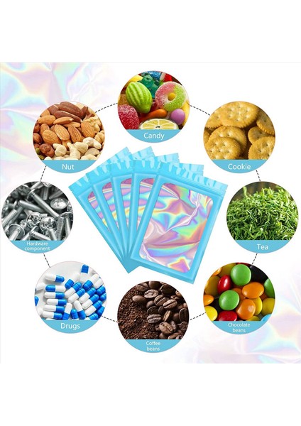 200PCS Yeniden Kapatılabilir Holografik Çantalar Gıda Depolama Partisi Için Net Bir Pencere ile Kokusu Geçirmez Mylar Kese (Yurt Dışından) fırsatları