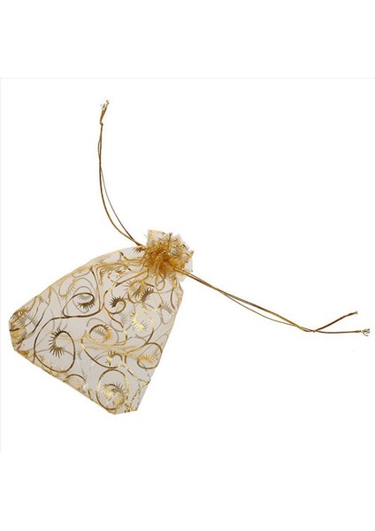 300PCS 10X15CM Kirpik Baskılı Altın Organza Çantaları Takı Torbası Çantalar Düğün Iyilikleri Için Organza Torbaları Şeker Çantaları (Yurt Dışından) modelleri