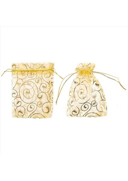 300PCS 10X15CM Kirpik Baskılı Altın Organza Çantaları Takı Torbası Çantalar Düğün Iyilikleri Için Organza Torbaları Şeker Çantaları (Yurt Dışından) indirimleri