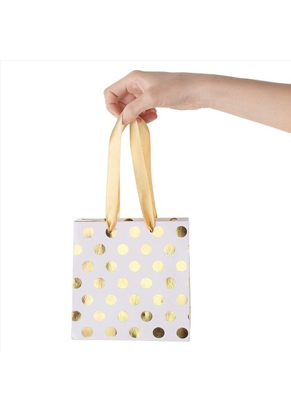 Şerit Kulplu Küçük Çantaları Altın Mini Çantası Doğum Günü Düğünleri Için Noel (Metalik Noktalar 40 Paket Toplu) (Yurt Dışından) modelleri