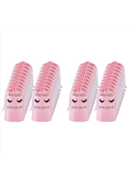 100PCS Kirpik Sonrası Bakım Torbaları Kirpik Ambalaj Plastik Makyaj Torbası Taşınabilir Tuvalet Çantası Siyah Çizimsel Kadınlar Için (Yurt Dışından)