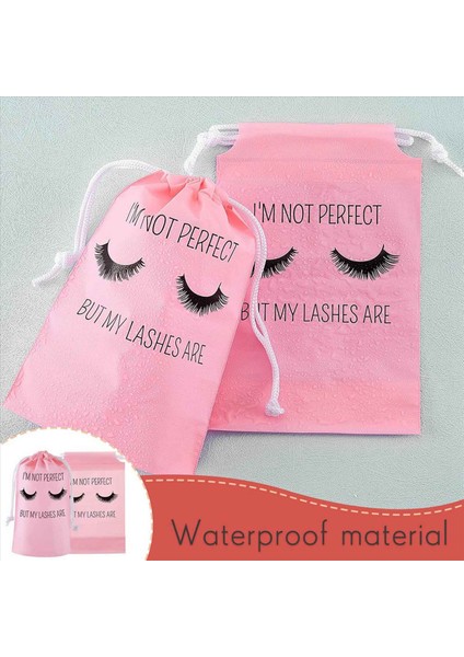 100PCS Kirpik Sonrası Bakım Torbaları Kirpik Ambalaj Plastik Makyaj Torbası Taşınabilir Tuvalet Çantası Siyah Çizimsel Kadınlar Için (Yurt Dışından) fırsatları