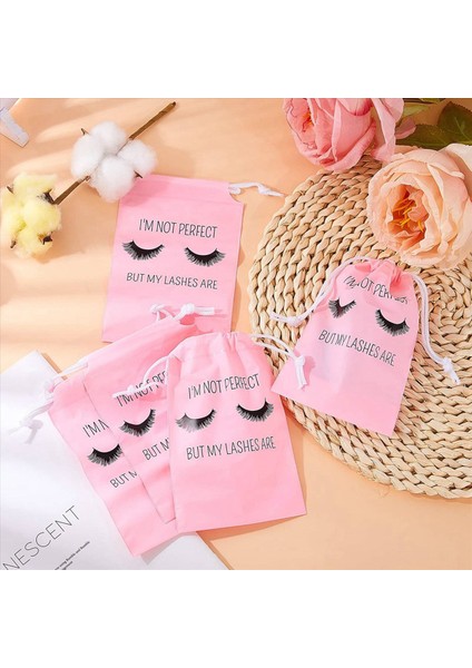 100PCS Kirpik Sonrası Bakım Torbaları Kirpik Ambalaj Plastik Makyaj Torbası Taşınabilir Tuvalet Çantası Siyah Çizimsel Kadınlar Için (Yurt Dışından) indirimleri