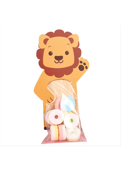 Karikatür Hayvan Şeker Çantası Çantası Sevimli Tavşan Aslan Atıştırmalık Kurabiye Çanta Orman Partisi Bebek Duş Dekorasyonu (Yurt Dışından)