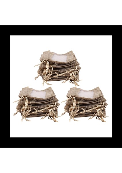 90PCS Keten Organza Çantaları Çuval Bezi Çizim Çantası Noel Leri Çanta Kahve Çekirdekleri Için Düğün Parti Çantaları Şeker Makyajı (Yurt Dışından)