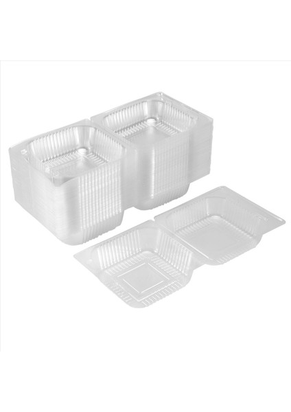 100PCS Tek Tek Bireysel Kek Dilim Kutuları Tatlı Kaplar Cheesecake Kutuları Istiflenebilir Kare Kutular Temiz Gıda Kutuları (Yurt Dışından) fiyatları