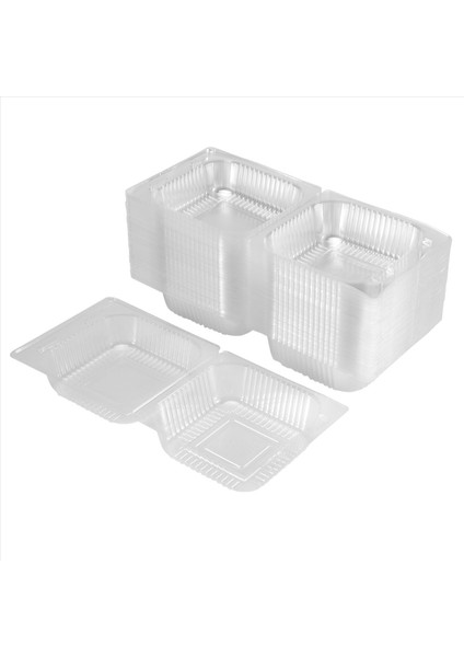 100PCS Tek Tek Bireysel Kek Dilim Kutuları Tatlı Kaplar Cheesecake Kutuları Istiflenebilir Kare Kutular Temiz Gıda Kutuları (Yurt Dışından) modelleri