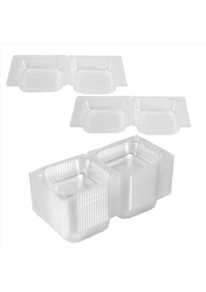 100PCS Tek Tek Bireysel Kek Dilim Kutuları Tatlı Kaplar Cheesecake Kutuları Istiflenebilir Kare Kutular Temiz Gıda Kutuları (Yurt Dışından) indirimleri