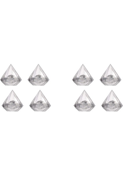 24PCS Şeffaf Elmas Şekil Şeker Kutusu Düğün Iyiliği Kutuları Parti Kutusu Berrak Plastik Konteyner Ev Dekor Si (Yurt Dışından)