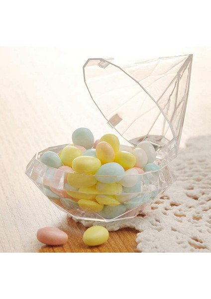 24PCS Şeffaf Elmas Şekil Şeker Kutusu Düğün Iyiliği Kutuları Parti Kutusu Berrak Plastik Konteyner Ev Dekor Si (Yurt Dışından) modelleri