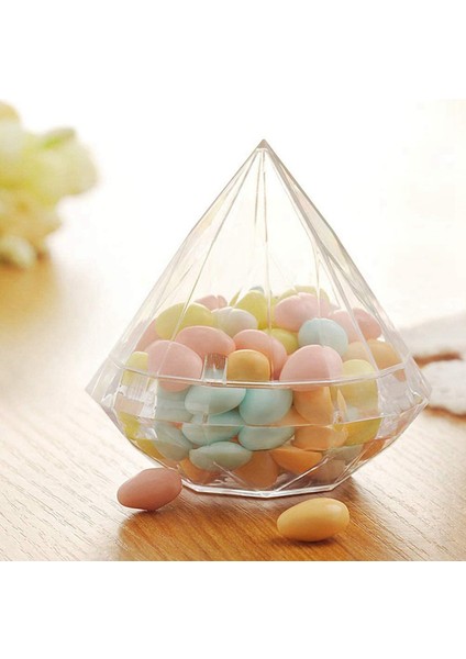 24PCS Şeffaf Elmas Şekil Şeker Kutusu Düğün Iyiliği Kutuları Parti Kutusu Berrak Plastik Konteyner Ev Dekor Si (Yurt Dışından) fırsatları