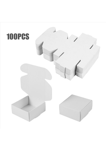 100PCS Kraft Kağıt Kutusu Güzel Kraft Kutu Ambalaj Kutusu Küçük Boyut-Beyaz (Yurt Dışından)