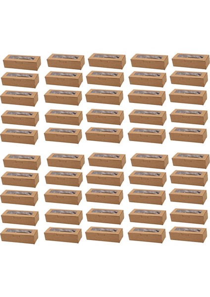 50 Adet Makarna Kutuları Açık Ekran Penceresi ile Macarons Container Veya Ambalaj Kutusu Kiti Çikolata Tatlıları Için Kek B B (Yurt Dışından)