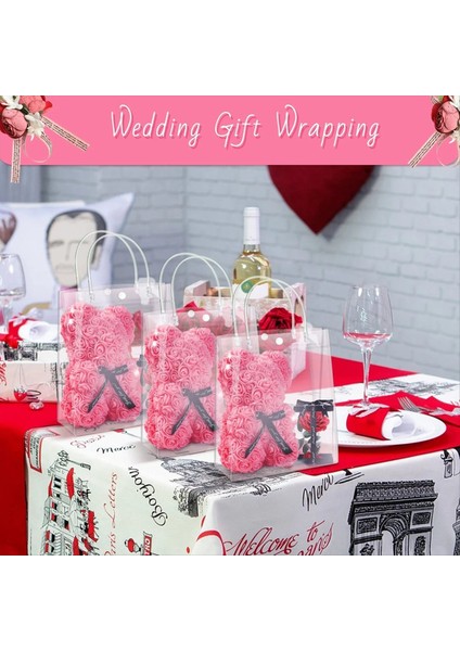 50PCS Tutamaklı Temiz Pvc Çantaları Yeniden Kullanılabilir Plastik Sargı Tote Çantalar Noel Partisi Için Şeffaf Alışveriş Çantası (Yurt Dışından) fiyatları