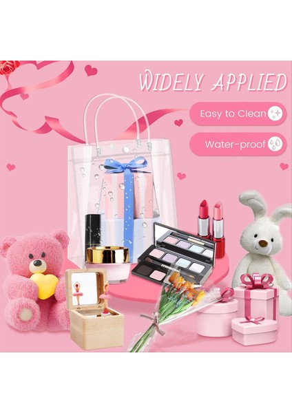 50PCS Tutamaklı Temiz Pvc Çantaları Yeniden Kullanılabilir Plastik Sargı Tote Çantalar Noel Partisi Için Şeffaf Alışveriş Çantası (Yurt Dışından) modelleri