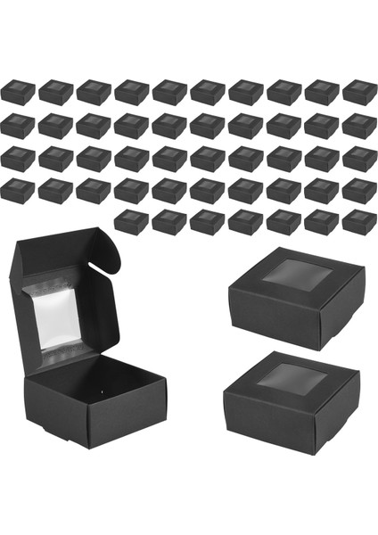 50 Adet Mini Kraft Kağıt Kutusu Pencereli Mevcut Paketleme Kutusu Ev Yapımı Sabun Kutusu Fırın Şekeri (Siyah) (Yurt Dışından) fiyatları