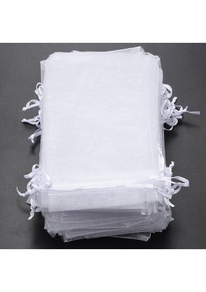 250 Adet 4 x 6 Inç Organze Çantaları Çekiliş Takı Torbaları Düğün Parti Lehine Çantalar (Beyaz) (Yurt Dışından) modelleri