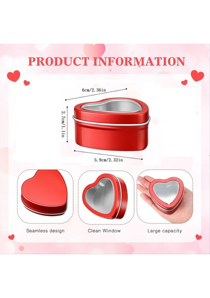 24PCS 4 Oz Kalp Şeklindeki Metal Teneke Boş Çay Işığı Kalıp Kalp Şekilli Kutu Açık Pencere Kapakları Teneke Mum Kaplar (Yurt Dışından) fiyatları