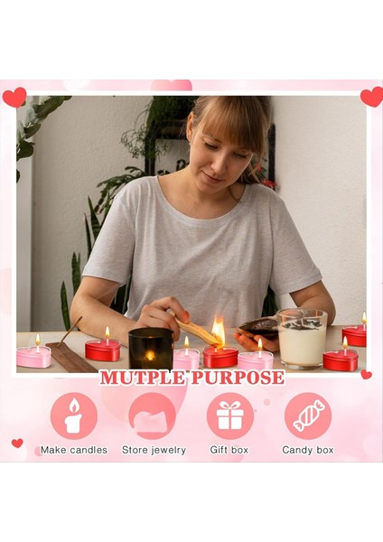 24PCS 4 Oz Kalp Şeklindeki Metal Teneke Boş Çay Işığı Kalıp Kalp Şekilli Kutu Açık Pencere Kapakları Teneke Mum Kaplar (Yurt Dışından) fırsatları