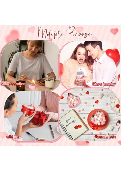 24PCS 4 Oz Kalp Şeklindeki Metal Teneke Boş Çay Işığı Kalıp Kalp Şekilli Kutu Açık Pencere Kapakları Teneke Mum Kaplar (Yurt Dışından) indirimleri