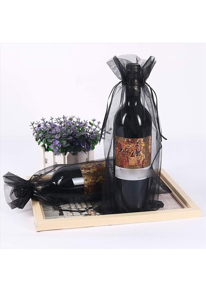60PCS Siyah Organza Şarap Şişesi Torbaları Şeffaf Örgü Şişe Torbaları Şarap Kapakları Cadılar Bayramı Için Drawstring ile Elbiseler (Yurt Dışından) fırsatları