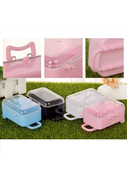 10X Pembe Mini Roller Seyahat Bavul Şeker Kutusu Kişilik Yaratıcı Düğün Şeker Kutusu Bagaj Tramvay Kılıfı Şeker Oyuncak (Yurt Dışından)