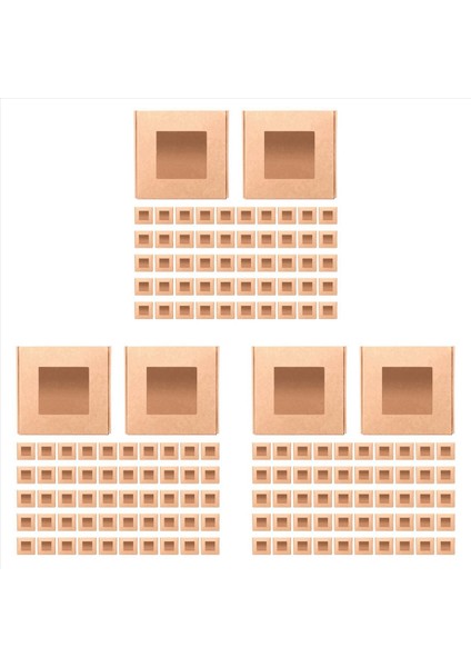 150 Adet Mini Kraft Kağıt Kutusu Pencereli Mevcut Paketleme Kutusu Ev Yapımı Sabun Kutusu Fırın Şekeri (Kahverengi) (Yurt Dışından)