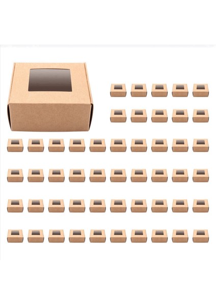150 Adet Mini Kraft Kağıt Kutusu Pencereli Mevcut Paketleme Kutusu Ev Yapımı Sabun Kutusu Fırın Şekeri (Kahverengi) (Yurt Dışından) modelleri