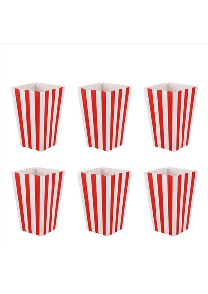 72 Sinema Stripes Partiye Edin Küçük Şeker Favor Patlamış Mısır Çanta Kutuları Kırmızı (Yurt Dışından)