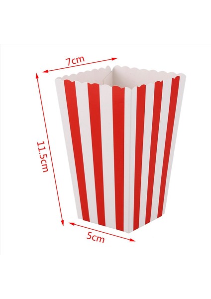 72 Sinema Stripes Partiye Edin Küçük Şeker Favor Patlamış Mısır Çanta Kutuları Kırmızı (Yurt Dışından) modelleri