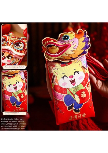 2024 Ejderha Yılı Çin Yeni Yıl Kumaş Kırmızı Zarf Bahar Festivali Çocuk Yeni Yıl Para Kırmızı Zarf G (Yurt Dışından) modelleri