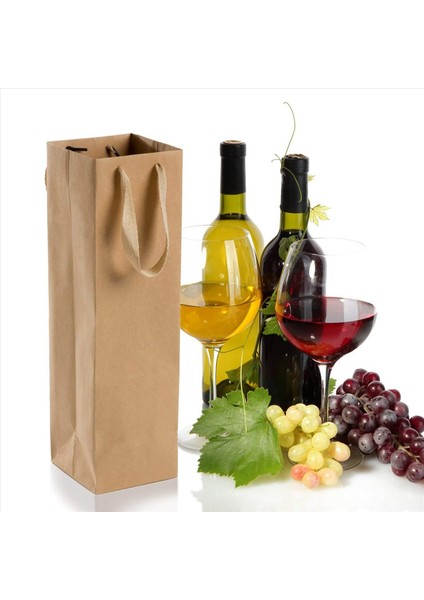 120 Paket Sağlam Kahverengi Kraft Kağıt Torbalar Sağlam Halat - 4 Inç x 4inch x 13 8inch - Şarap Ler Perakende Için Ideal (Yurt Dışından) fiyatları