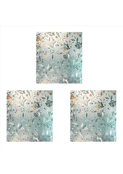 3x 3D Gökkuşağı Pencere Film Vitray Vinil Statik Olmayan Yapışkan Film Opak Gizlilik Koruyucu Tonu -45X100CM (Yurt Dışından)