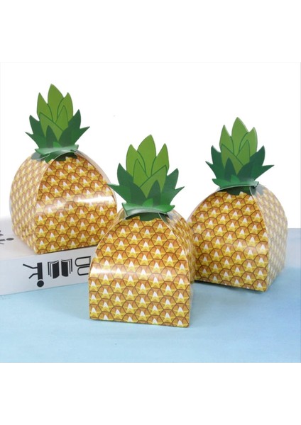 50PCS Ananas Şeker Kurabiye Kutusu Hawai Partisi Paketleme Kutusu Çantası Luau Yaz Doğum Düğün Dekorasyonu (Yurt Dışından) fiyatları