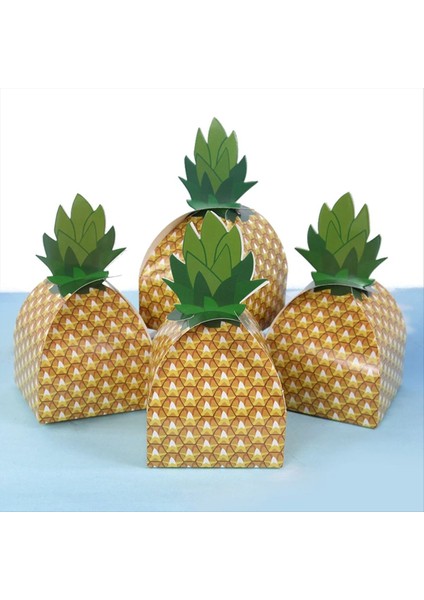 50PCS Ananas Şeker Kurabiye Kutusu Hawai Partisi Paketleme Kutusu Çantası Luau Yaz Doğum Düğün Dekorasyonu (Yurt Dışından) modelleri